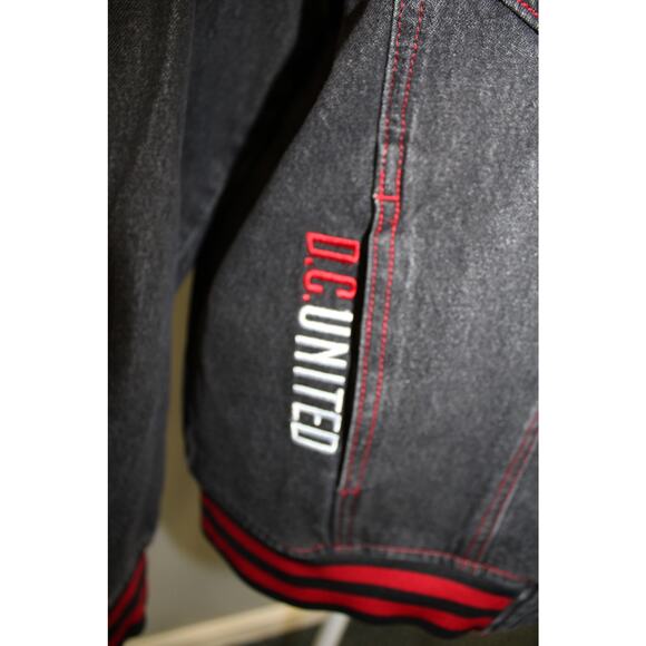 Men's D.C. United The Wild Collective Black Denim Full-Button Bomber Jacket SZ L - Picture 5 of 9